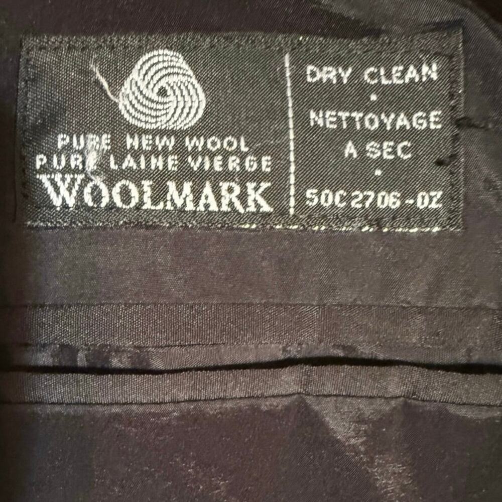 Vtg 90s Lauren Ralph Lauren 46R wool two-button suit jacket blazer charcoal. - Picture 7 of 9
